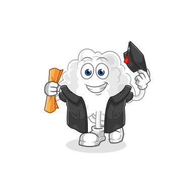 the cloud graduation vector. cartoon character
