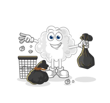 the cloud Throw garbage mascot. cartoon vector