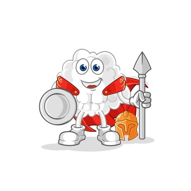 the cloud spartan character. cartoon mascot vector