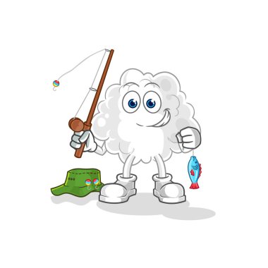 the cloud fisherman illustration. character vector
