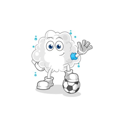 the cloud playing soccer illustration. character vector