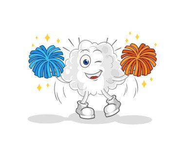 the cloud cheerleader cartoon. cartoon mascot vector