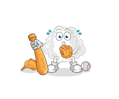 the cloud baseball Catcher cartoon. cartoon mascot vector