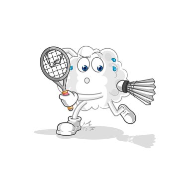 the cloud playing badminton illustration. character vector