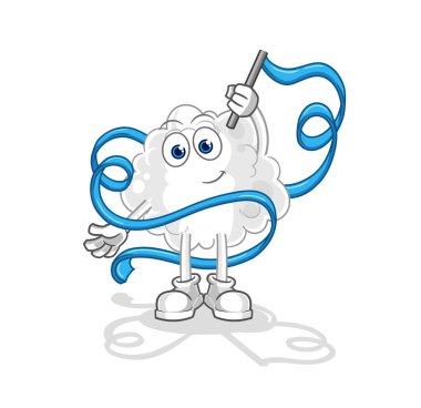 the cloud Rhythmic Gymnastics mascot. cartoon vector