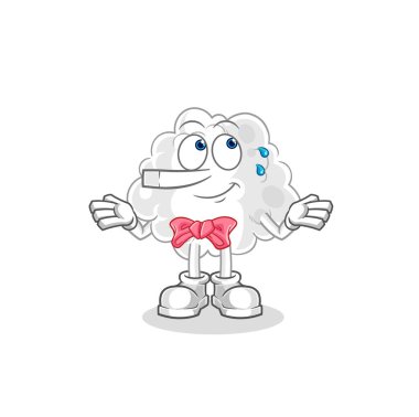 the cloud lie like Pinocchio character. cartoon mascot vector