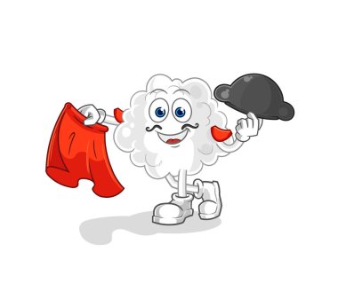 the cloud matador with red cloth illustration. character vector