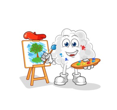 the cloud artist mascot. cartoon vector