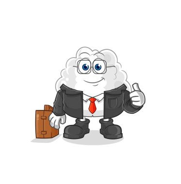 the cloud office worker mascot. cartoon vector