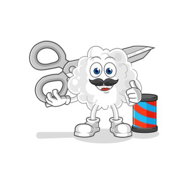 the cloud barber cartoon. cartoon mascot vector