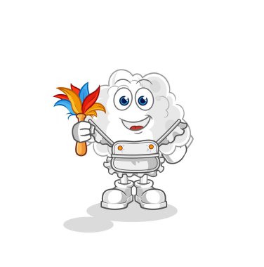 the cloud maid mascot. cartoon vector