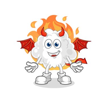 the cloud demon with wings character. cartoon mascot vector