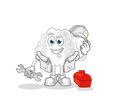 the cloud mechanic cartoon. cartoon mascot vector