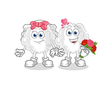 the cloud wedding cartoon. cartoon mascot vector