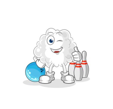 the cloud play bowling illustration. character vector