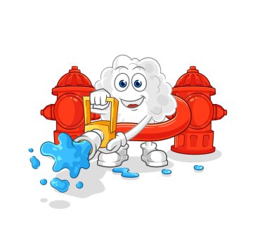 the cloud firefighter vector. cartoon character