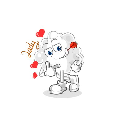 the cloud flirting illustration. character vector