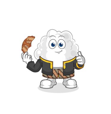the cloud Javanese character. cartoon mascot vector