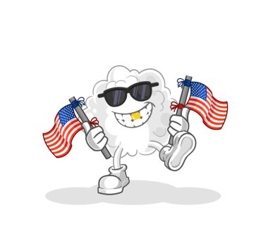 the cloud american youth cartoon mascot vector