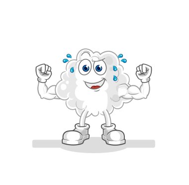 the cloud muscular cartoon. cartoon mascot vector