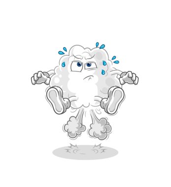 the cloud fart jumping illustration. character vector