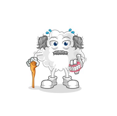 the cloud white haired old man. character vector