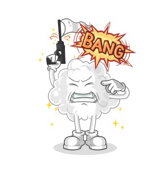 the cloud warning shot mascot. cartoon vector