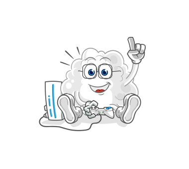 the cloud playing video games. cartoon character