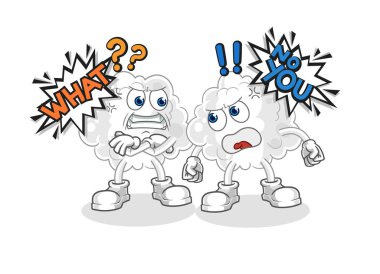 the cloud arguing each other cartoon vector