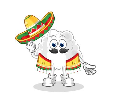 the cloud Mexican culture and flag. cartoon mascot vector