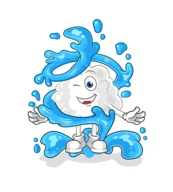 the cloud fresh with water mascot. cartoon vector