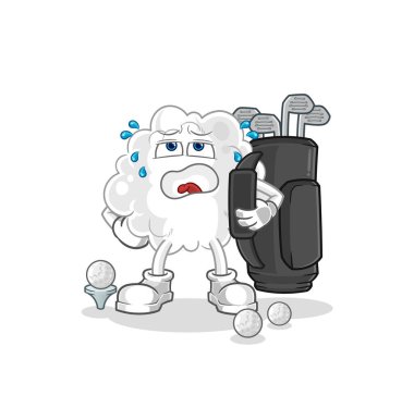 the cloud with golf equipment. cartoon mascot vector
