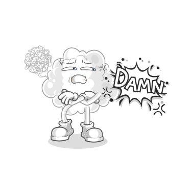 the cloud very pissed off illustration. character vector