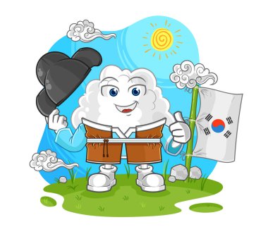 the cloud korean culture vector. cartoon character