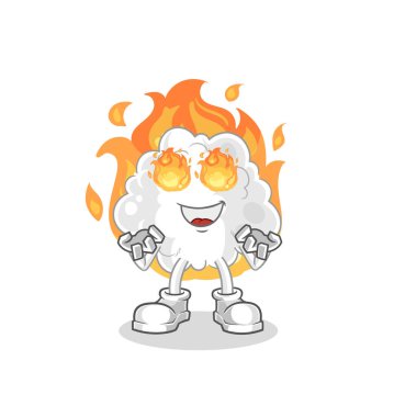 the cloud on fire mascot. cartoon vector