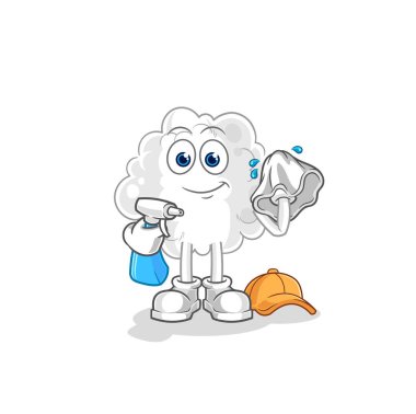 the cloud cleaner vector. cartoon character