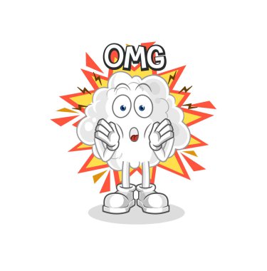 the cloud Oh my God vector. cartoon character