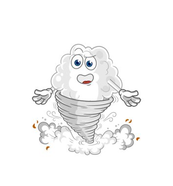 the cloud in the tornado cartoon character vector