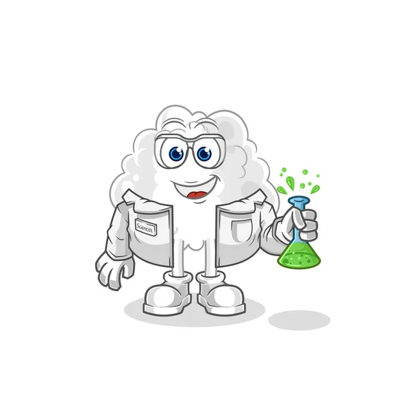 Cloud Scientist Character Cartoon Mascot Vector — Stock Vector