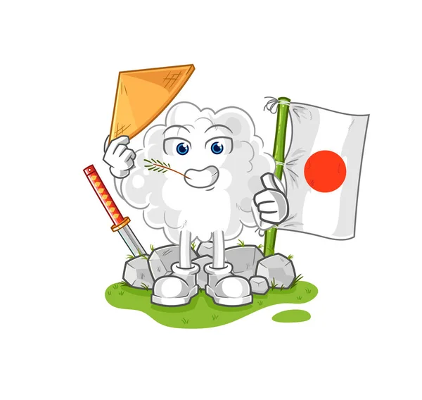Cloud Japanese Vector Cartoon Character — Stock Vector