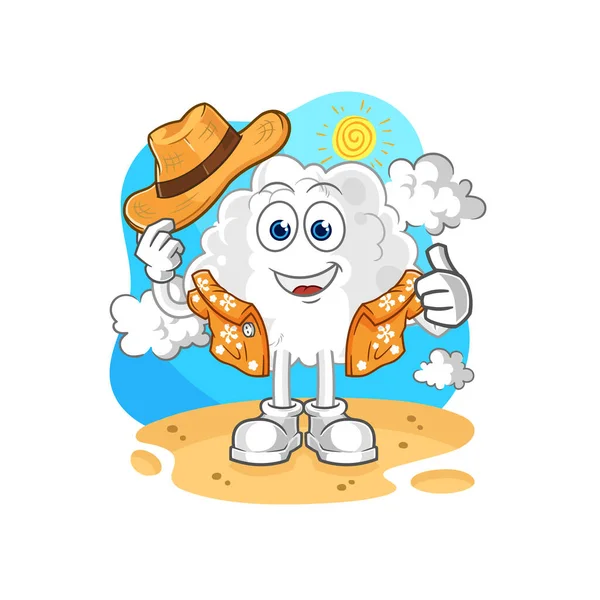 the cloud go on vacation. cartoon mascot vector