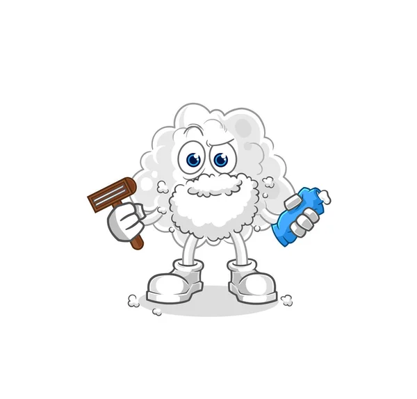 Cloud Shave Facial Hair Vector Cartoon Character — Vetor de Stock