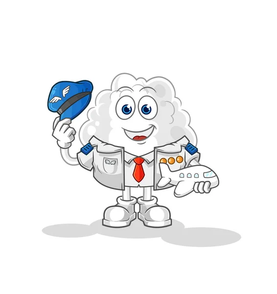 Cloud Pilot Mascot Cartoon Vector — Stock Vector