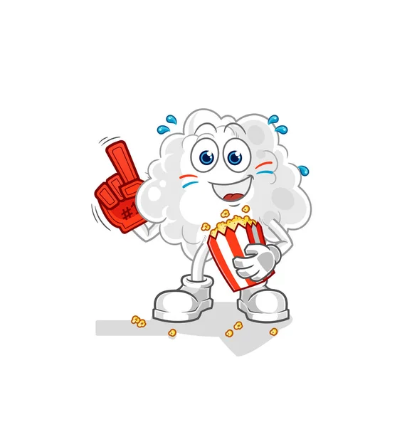Cloud Fan Popcorn Illustration Character Vector — Wektor stockowy