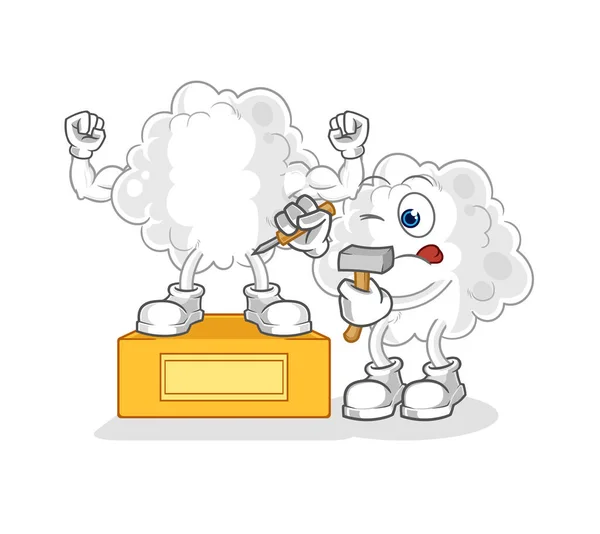 Cloud Sculptor Character Cartoon Mascot Vector — Archivo Imágenes Vectoriales