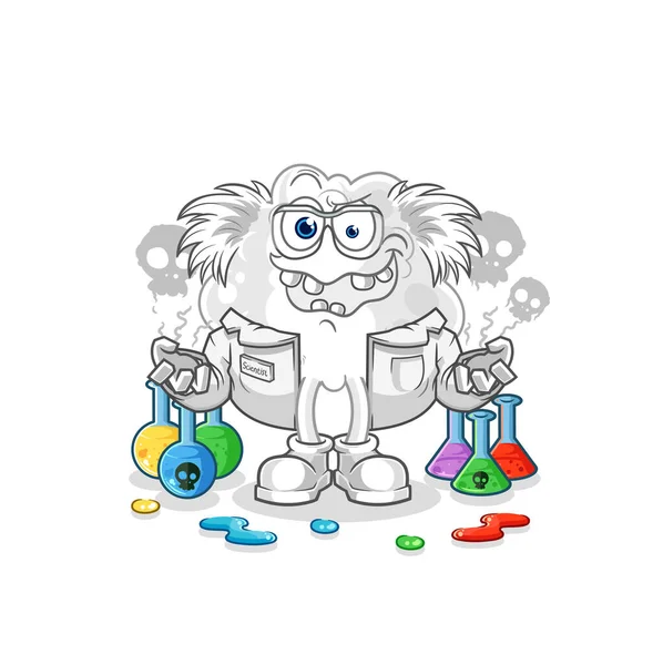 Cloud Mad Scientist Illustration Character Vector — Stock Vector