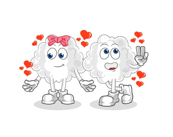 Cloud Dating Cartoon Character Mascot Vector — Image vectorielle