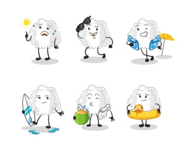 the cloud holiday character. cartoon mascot vector