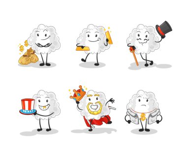 the cloud rich character. cartoon mascot vector