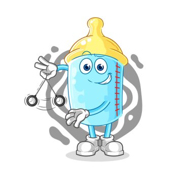 the baby bottle hypnotizing cartoon. cartoon mascot vector